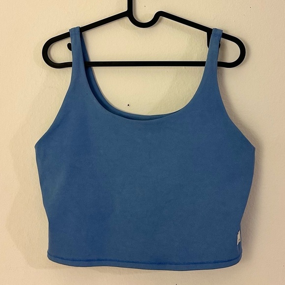 Vuori Tops - Vuori Daily Crop Tank - Washed Blue Large